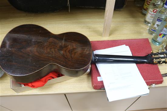 An antique guitar, label for J. Turner